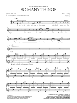 page one of So Many Things (Piano & Vocal)