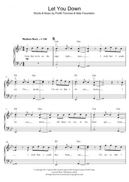 page one of Let You Down (Beginner Piano (Abridged))