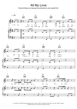 page one of All My Love (Piano, Vocal & Guitar Chords)