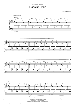 page one of Darkest Hour (Piano Solo)