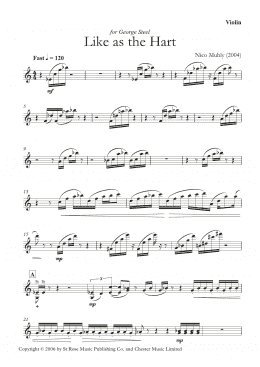 page one of Like As The Hart (Violin Solo)