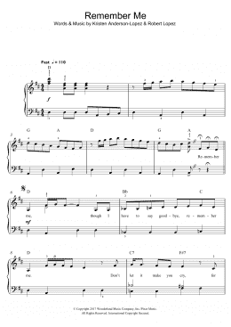 page one of Remember Me (Ernesto de la Cruz) (from Coco) (Beginner Piano (Abridged))