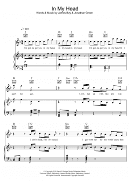 page one of In My Head (Piano, Vocal & Guitar Chords)