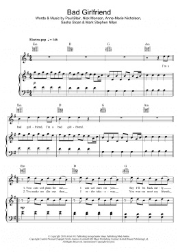 page one of Bad Girlfriend (Piano, Vocal & Guitar Chords)
