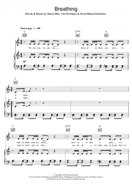 page one of Breathing Fire (Piano, Vocal & Guitar Chords)
