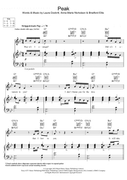 page one of Peak (Piano, Vocal & Guitar Chords)