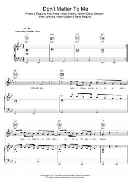 page one of Don't Matter To Me (featuring Michael Jackson) (Piano, Vocal & Guitar Chords)