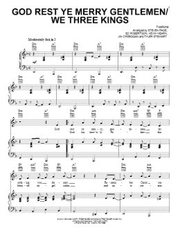 page one of God Rest Ye Merry Gentlemen/We Three Kings (Piano, Vocal & Guitar Chords (Right-Hand Melody))