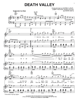 page one of Death Valley (Piano, Vocal & Guitar Chords (Right-Hand Melody))
