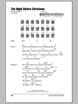 page one of The Night Before Christmas (Guitar Chords/Lyrics)