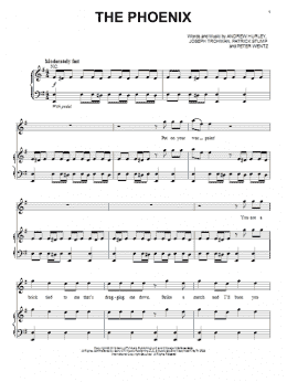 page one of The Phoenix (Piano, Vocal & Guitar Chords (Right-Hand Melody))