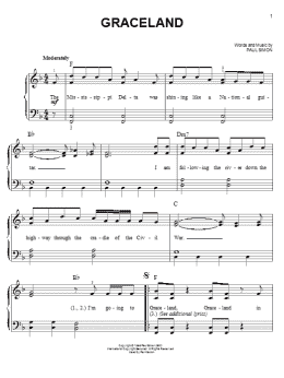 page one of Graceland (Easy Piano)