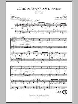 page one of Come Down, O Love Divine (SATB Choir)