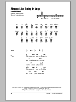 page one of Almost Like Being In Love (Ukulele Chords/Lyrics)