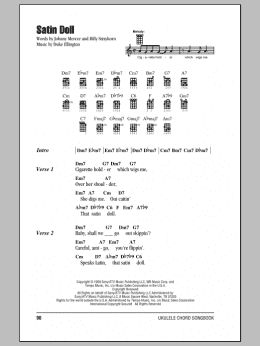 page one of Satin Doll (Ukulele Chords/Lyrics)