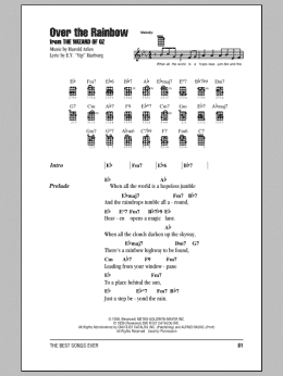 page one of Over The Rainbow (Ukulele Chords/Lyrics)
