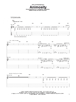 page one of Animosity (Guitar Tab)