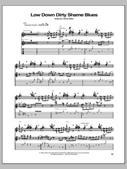page one of Low Down Dirty Shame Blues (Guitar Tab)