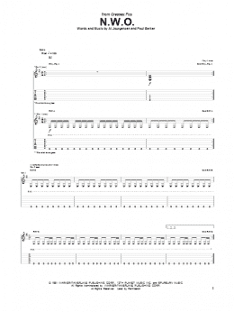 page one of N.W.O. (Guitar Tab)