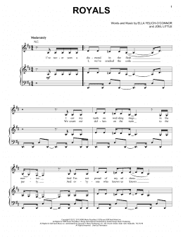 page one of Royals (Piano, Vocal & Guitar Chords (Right-Hand Melody))