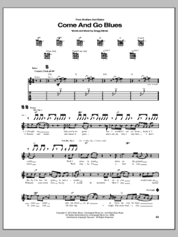 page one of Come And Go Blues (Guitar Tab)