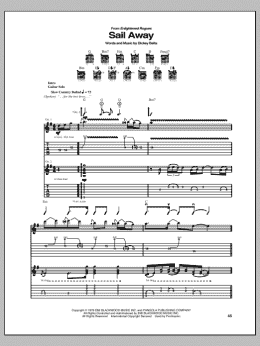 page one of Sail Away (Guitar Tab)