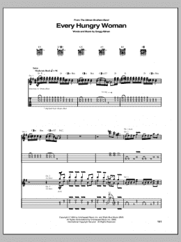 page one of Every Hungry Woman (Guitar Tab)