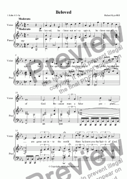 page one of Beloved [Piano and Voice]