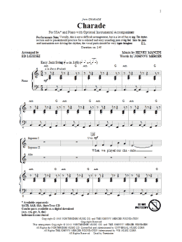 page one of Charade (SSA Choir)