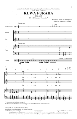 page one of Kuwa Furaha (2-Part Choir)