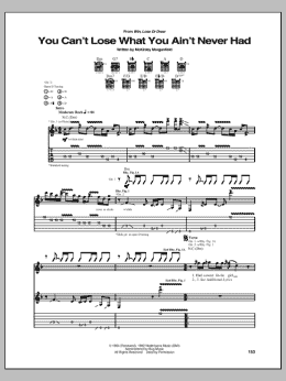page one of You Can't Lose What You Ain't Never Had (Guitar Tab)
