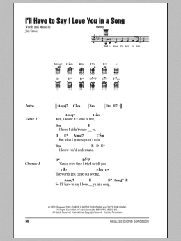 page one of I'll Have To Say I Love You In A Song (Ukulele Chords/Lyrics)