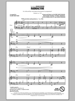page one of Radioactive (SAB Choir)