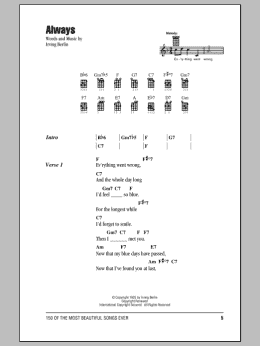 page one of Always (Ukulele Chords/Lyrics)