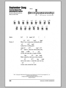 page one of September Song (Ukulele Chords/Lyrics)