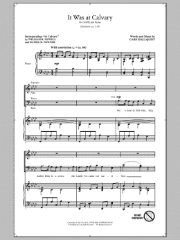 page one of It Was At Calvary (SATB Choir)