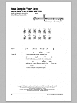 page one of How Deep Is Your Love (Ukulele Chords/Lyrics)