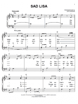 page one of Sad Lisa (Easy Piano)