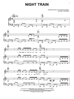 page one of Night Train (Piano, Vocal & Guitar Chords (Right-Hand Melody))