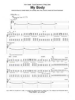 page one of My Body (Guitar Tab)