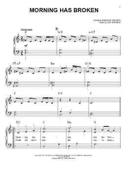 page one of Morning Has Broken (Easy Piano)