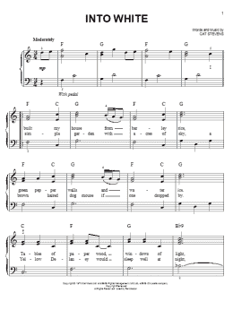 page one of Into White (Easy Piano)
