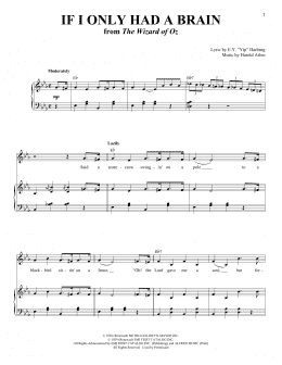 page one of If I Only Had A Brain (Piano & Vocal)