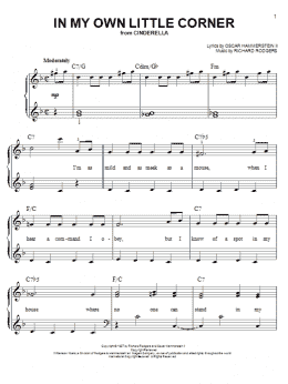 page one of In My Own Little Corner (from Cinderella the Musical) (Easy Piano)