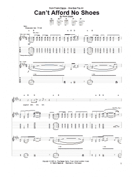 page one of Can't Afford No Shoes (Guitar Tab)