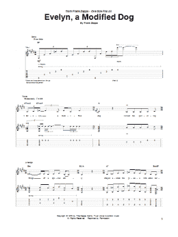 page one of Evelyn, A Modified Dog (Guitar Tab)