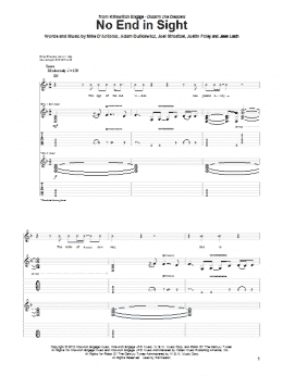 page one of No End In Sight (Guitar Tab)