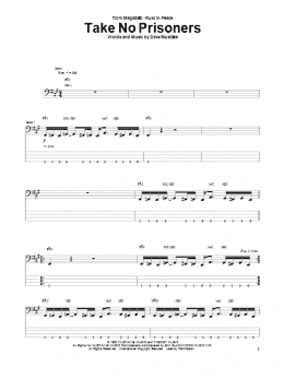 page one of Take No Prisoners (Bass Guitar Tab)