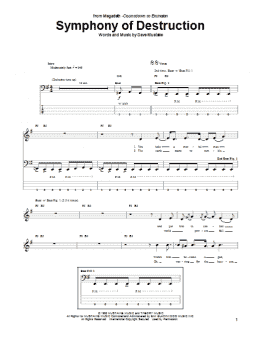 page one of Symphony Of Destruction (Bass Guitar Tab)