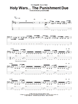 page one of Holy Wars...The Punishment Due (Bass Guitar Tab)